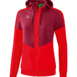 ERIMA Damen Squad Tracktop Jacke mit Kapuze rot