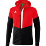 ERIMA Kinder Squad Trainingsjacke mit Kapuze rot schwarz